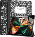 Ipad Pro 12.9 Case 2021/2022 5Th/6Th Generation with Pencil Holder,Slim Lightweight Trifold Stand Case【Pencil Charging+Auto Sleep/Wake】 Soft TPU Back Cover for Ipad Pro 12.9 Inch-Book